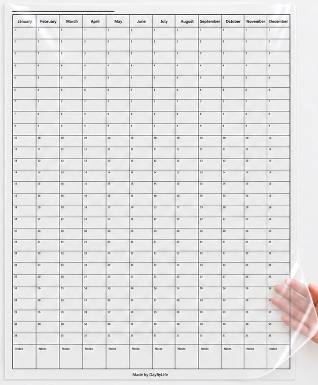 Transparent perpetual year calendar