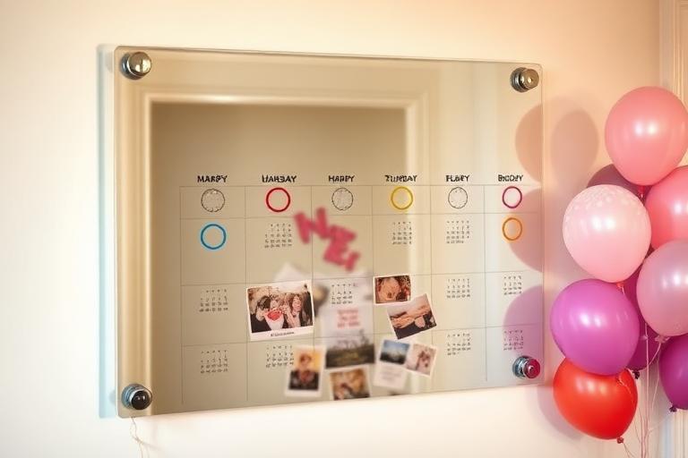 Transparent DayByLife wall planner used as a birthdays & anniversaries — the clear grid shows the wall behind it