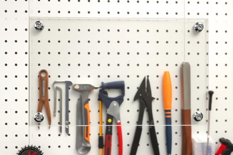 Transparent DayByLife wall planner used as a home maintenance — the clear grid shows the wall behind it